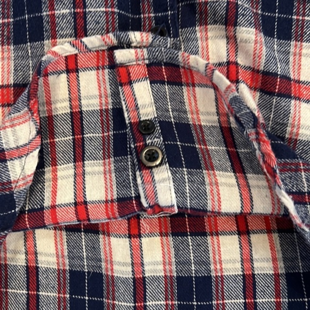 Molokai Surf red, white & blue flannel womans size small. 2 front chest pockets - Picture 3 of 6